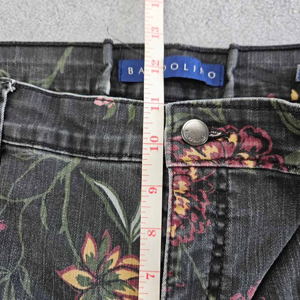 BANDOLINO | AMY | Womens Sz 12 Straight Leg Jeans Black Floral Print Whimsigoth - Picture 14 of 16